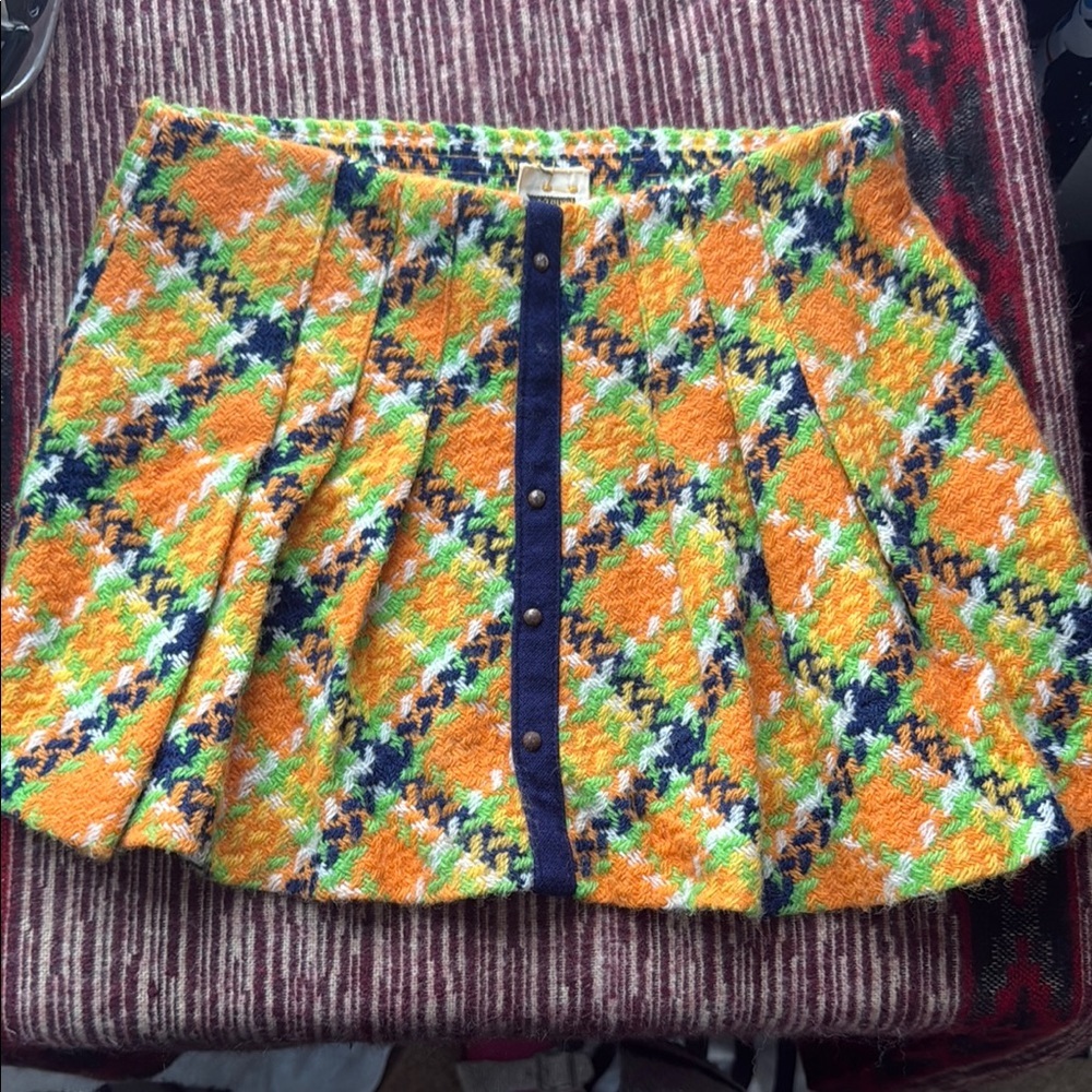 True vintage Vibrant Orange Plaid Skirt